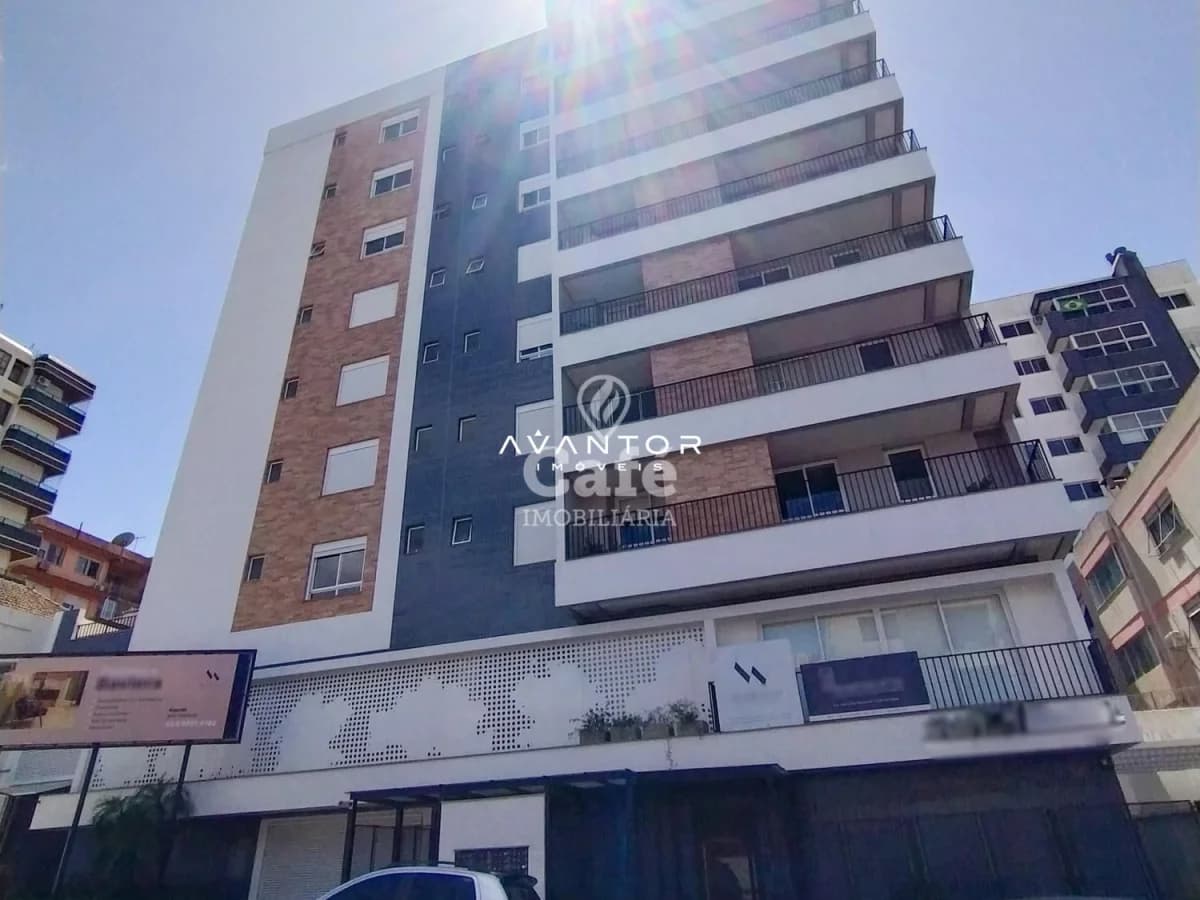 Fachada do prédio com sacadas — Apartamento com 1 quarto à venda no Baviera, em Nossa Senhora de Fátima, Santa Maria/RS