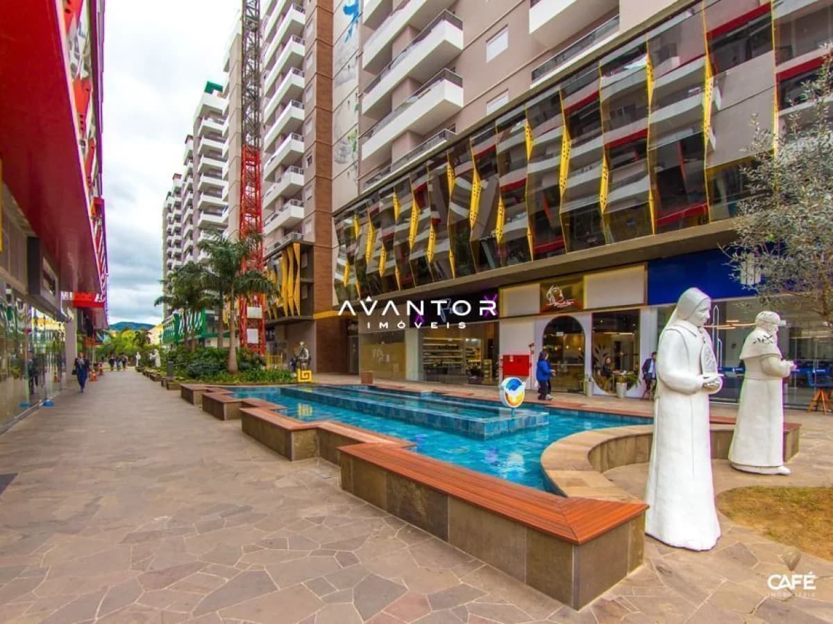 Fachada do prédio com área externa — Apartamento com 1 quarto à venda em Centro, Santa Maria/RS