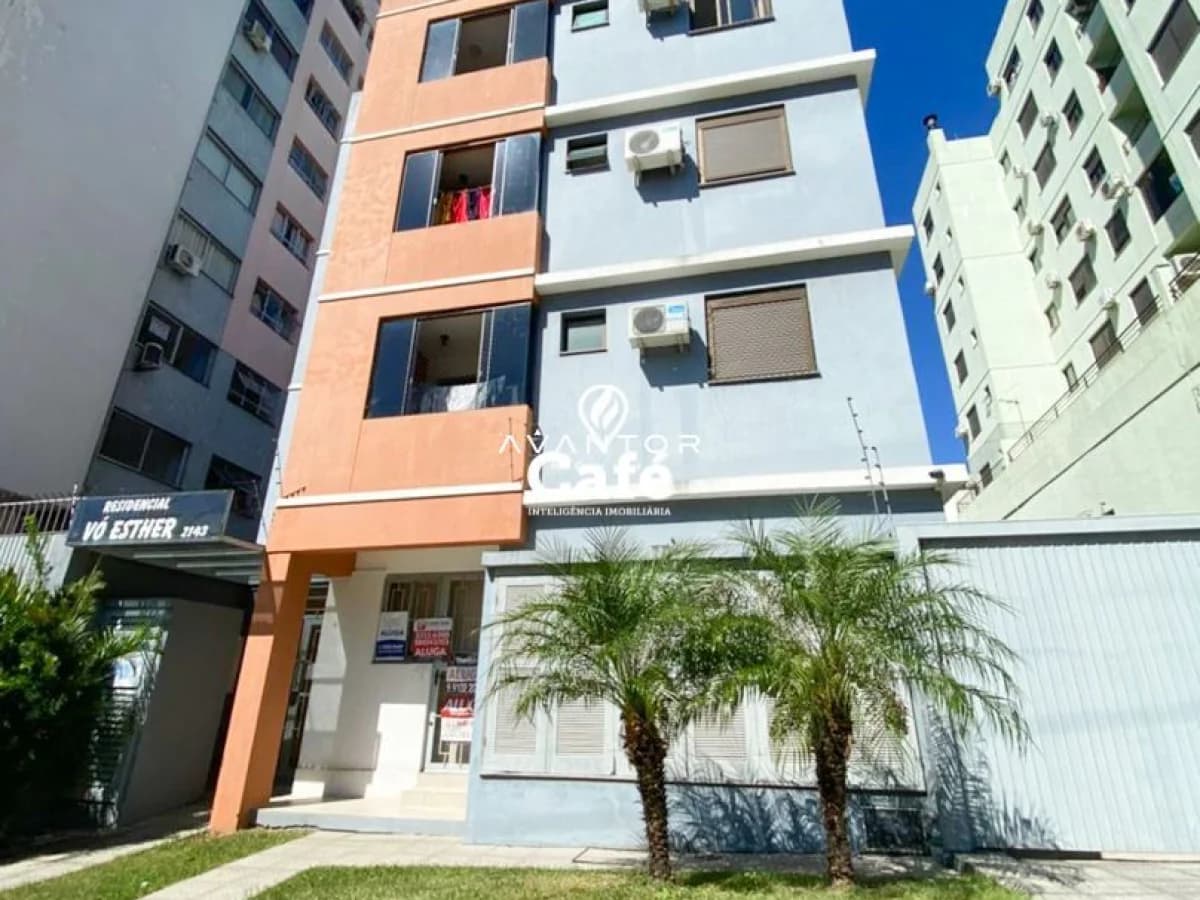 Fachada do prédio com varanda — Apartamento com 2 quartos à venda no Residencial Vó Esther, em Centro, Santa Maria/RS