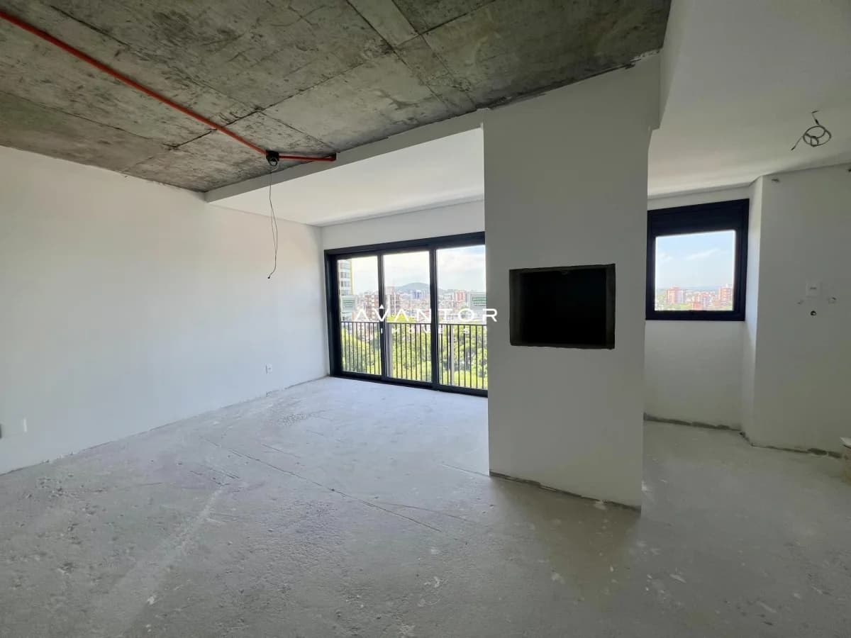 Sala de estar com sacada e vista para cidade — Apartamento com 2 quartos à venda em Bonfim, Santa Maria/RS