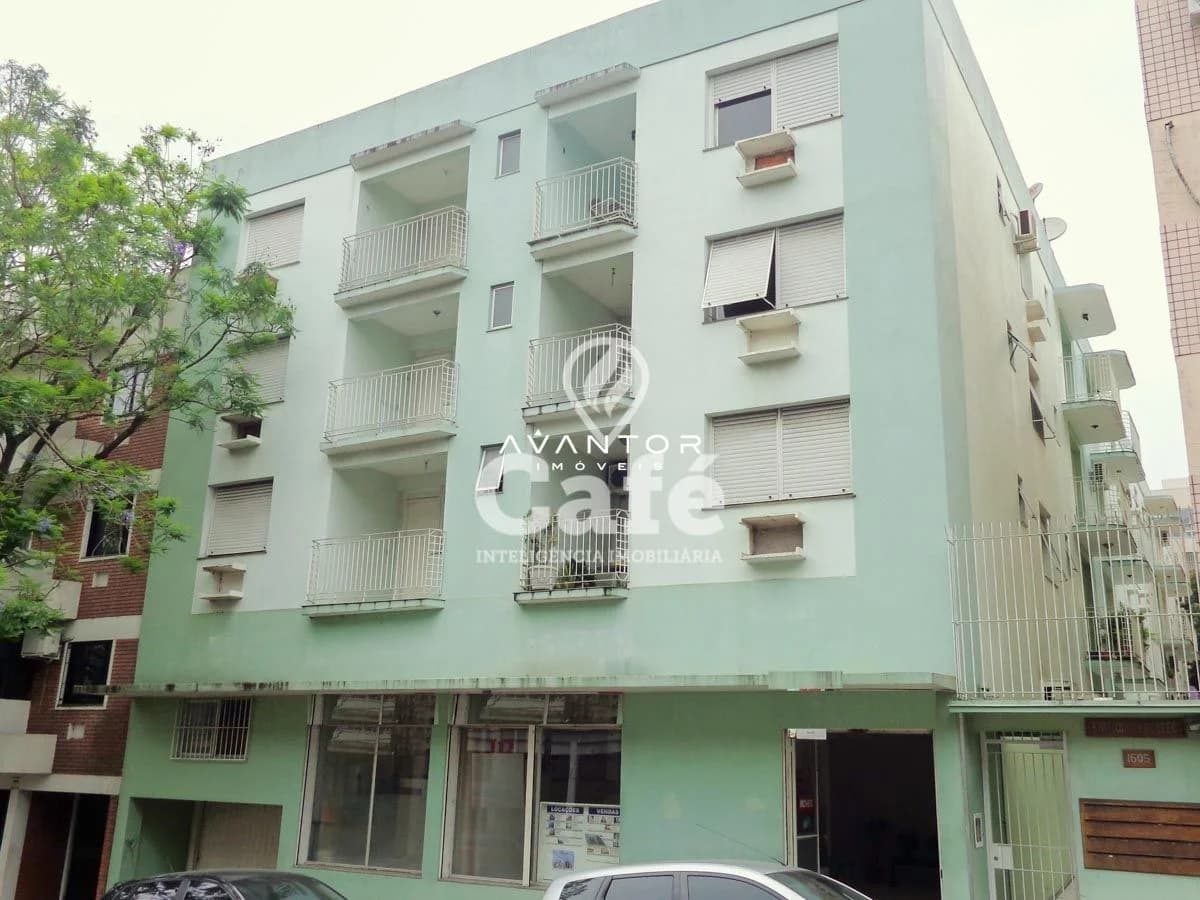 Fachada do prédio com sacadas — Apartamento com 1 quarto à venda no Edifício Yucatec, em Centro, Santa Maria/RS