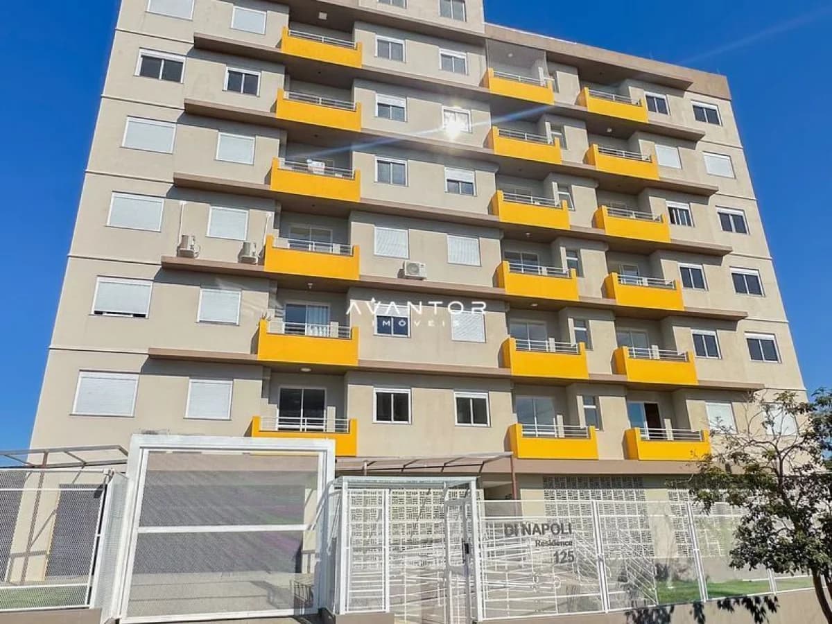 Fachada do prédio com sacadas — Apartamento com 2 quartos à venda no Residencial Di Napoli, em São José, Santa Maria/RS