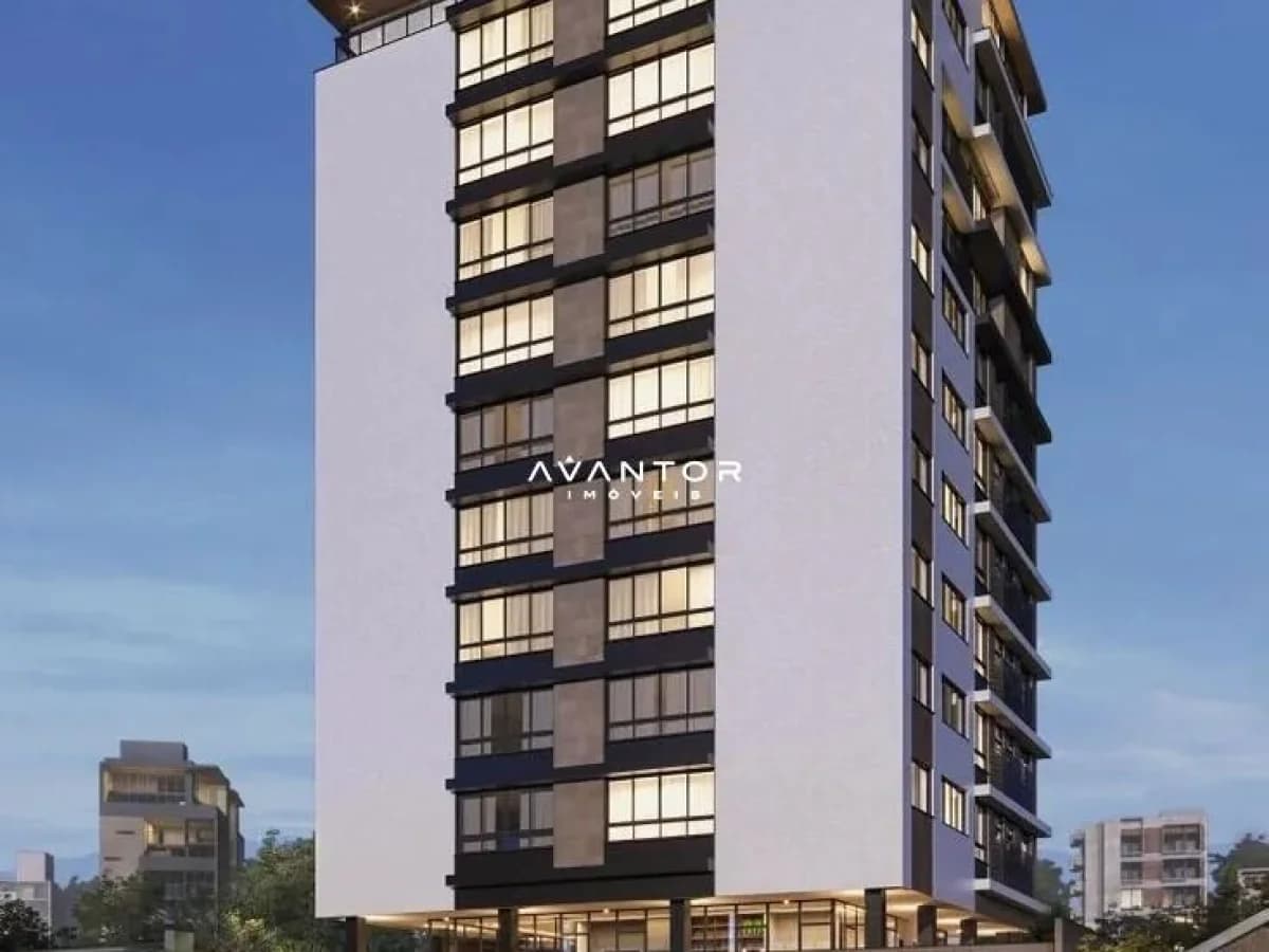 Fachada do prédio com sacadas — Apartamento com 1 quarto à venda em Nossa Senhora Medianeira, Santa Maria/RS