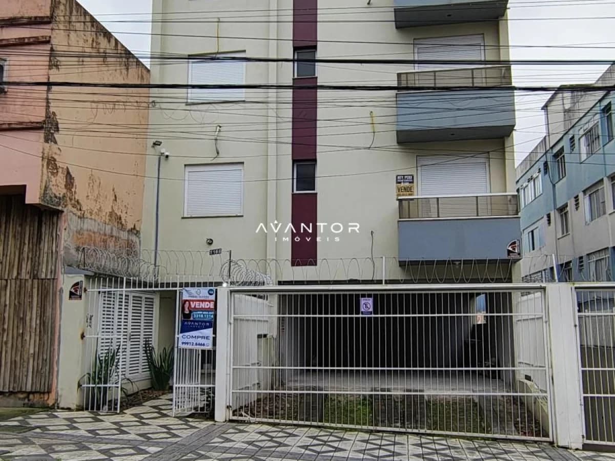Fachada do prédio com garagem — Apartamento com 1 quarto à venda em Nossa Senhora do Rosário, Santa Maria/RS