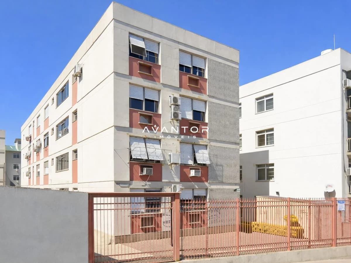 Fachada do prédio com portão — Apartamento com 2 quartos para alugar em Nossa Senhora de Fátima, Santa Maria/RS