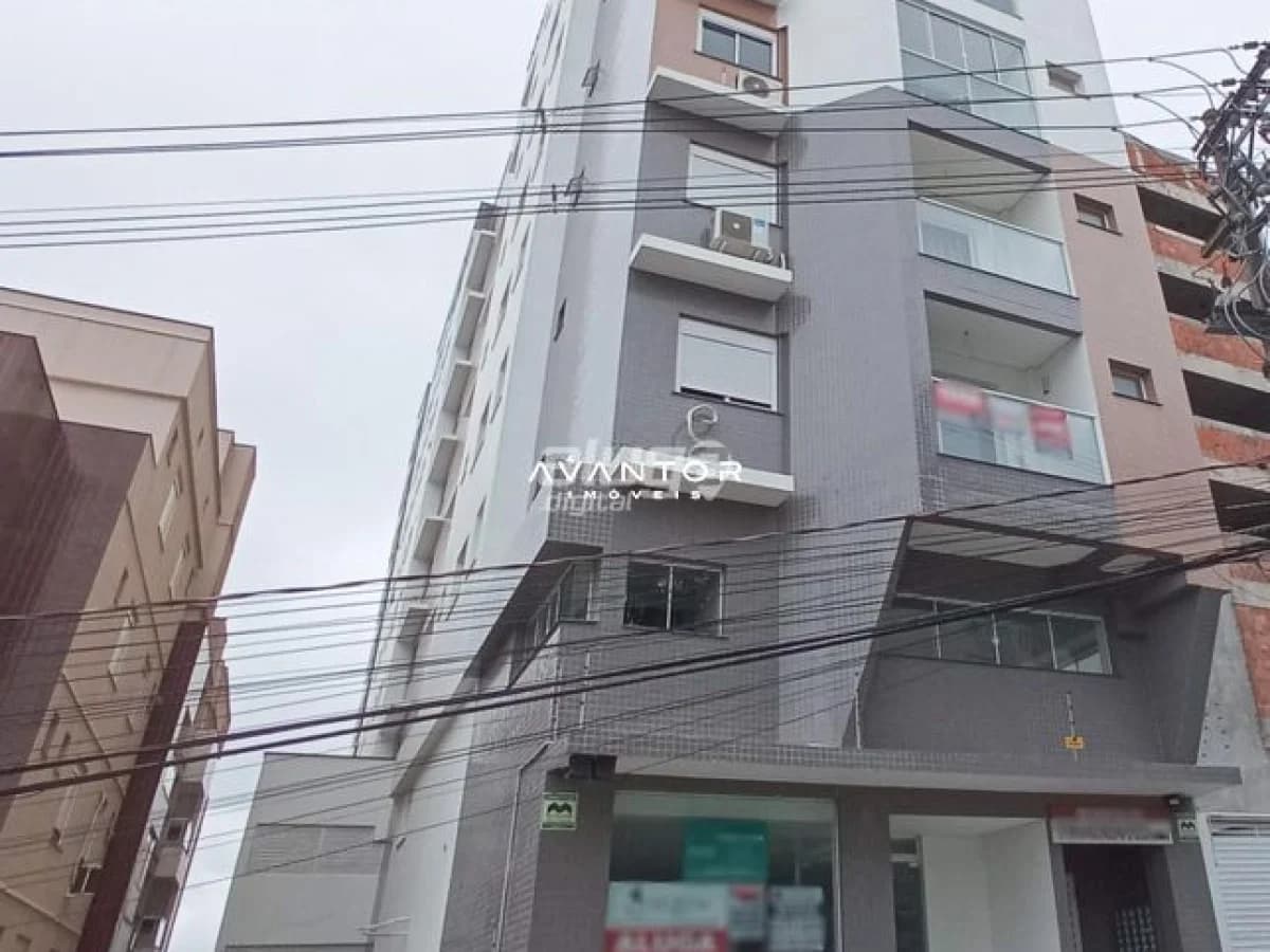 Fachada do prédio com sacadas — Apartamento com 1 quarto à venda em Nossa Senhora Medianeira, Santa Maria/RS