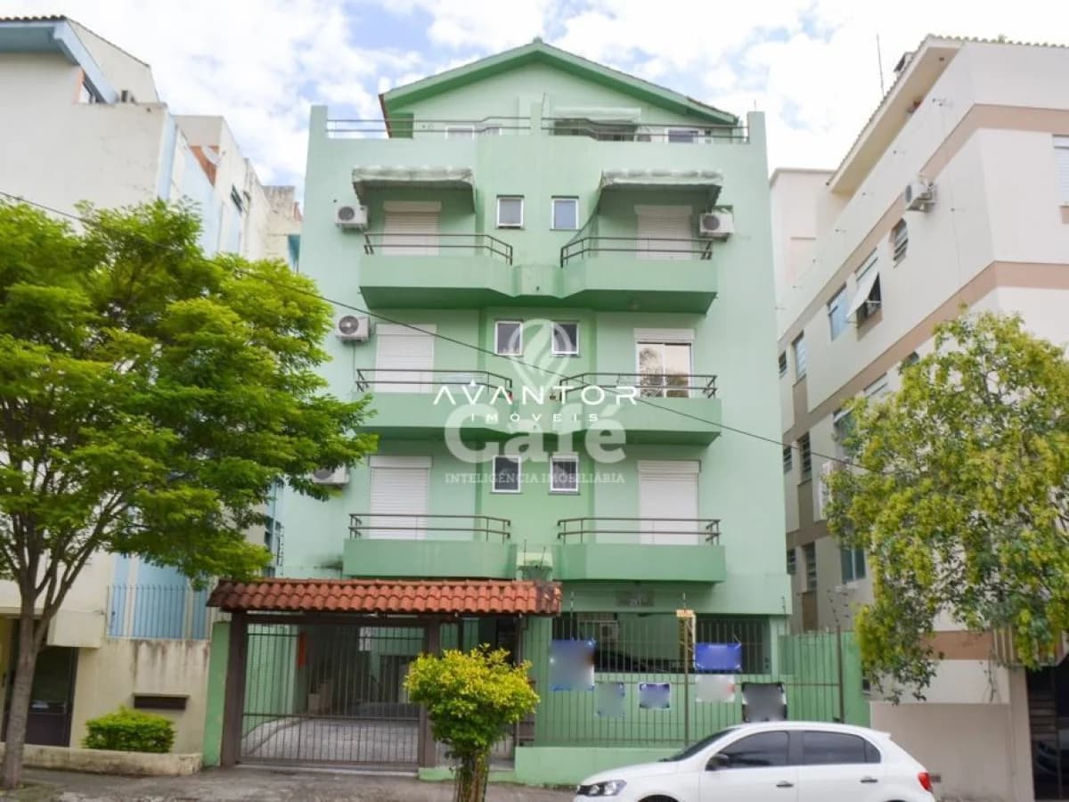 Fachada do edifício com cor verde — Apartamento com 2 quartos à venda no Edifício Dalbergia, em Centro, Santa Maria/RS